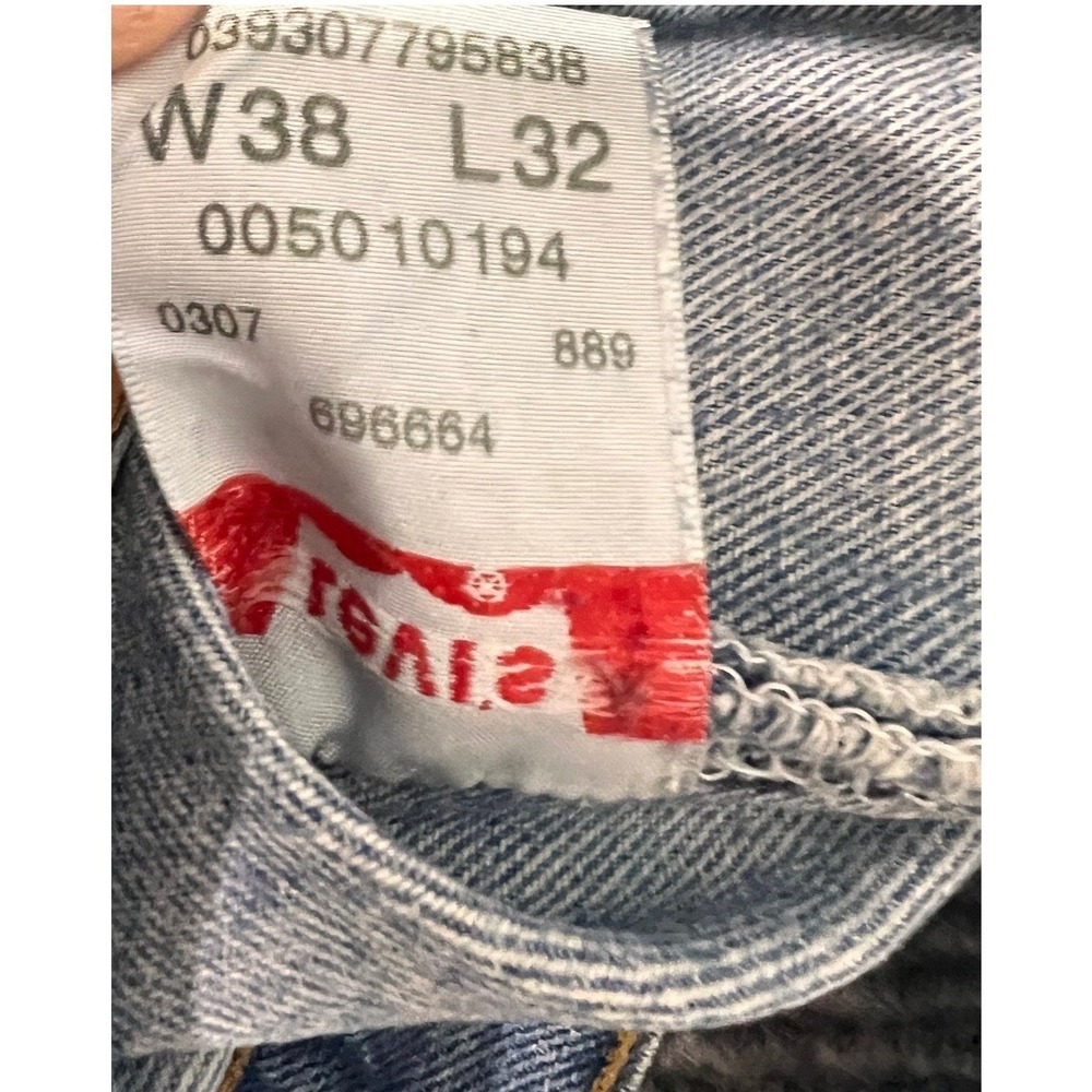 Vintage Levi's 501 XX Jeans Mens 38x32 Button Fly Distressed USA Made Light Wash - Picture 11 of 16